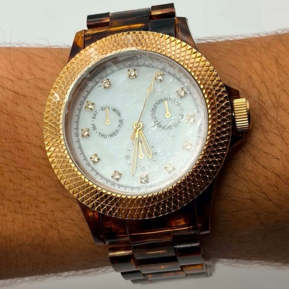 Turquoise Shell & Gold Watch